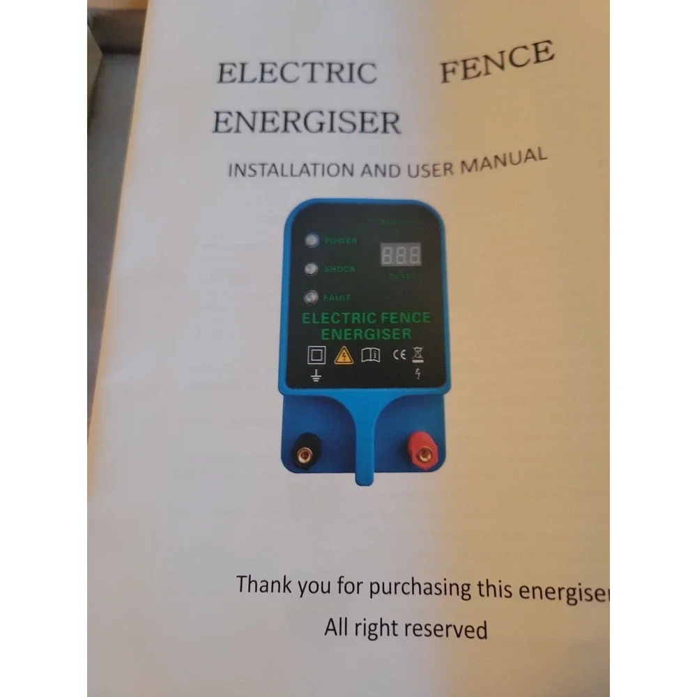 10KM Electric Fence Charger, Portable Electric Fence Energizer, 2J Waterproof...